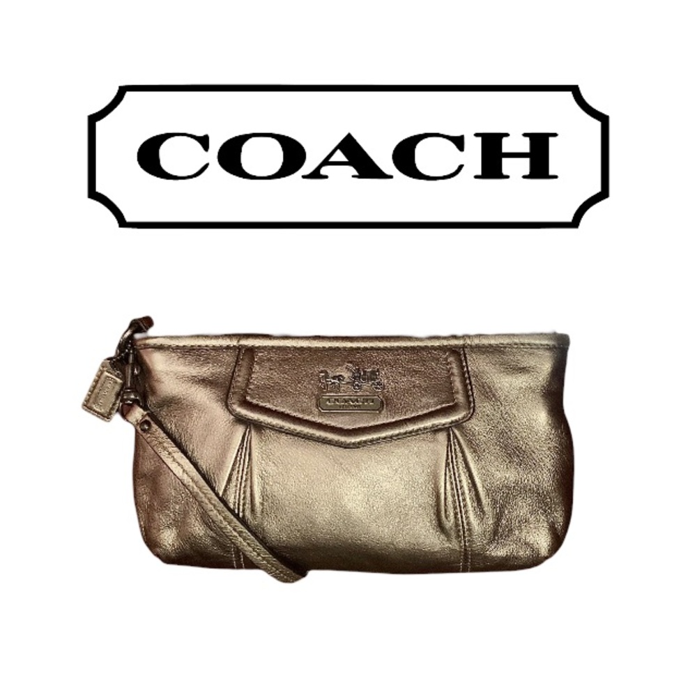 COACH Madison Convertible Handbag/ Wristlet in Metallic Gold. 
Flawless.